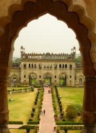 One of the imposing gates to the Bara Imambara taken from the terrace above the Labyrinth